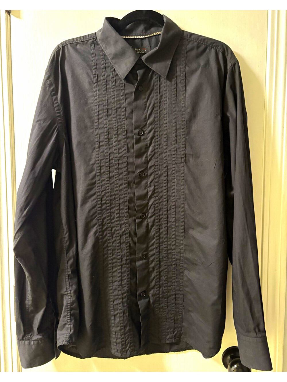 ZARA MAN Black Slim Dress Shirt XL